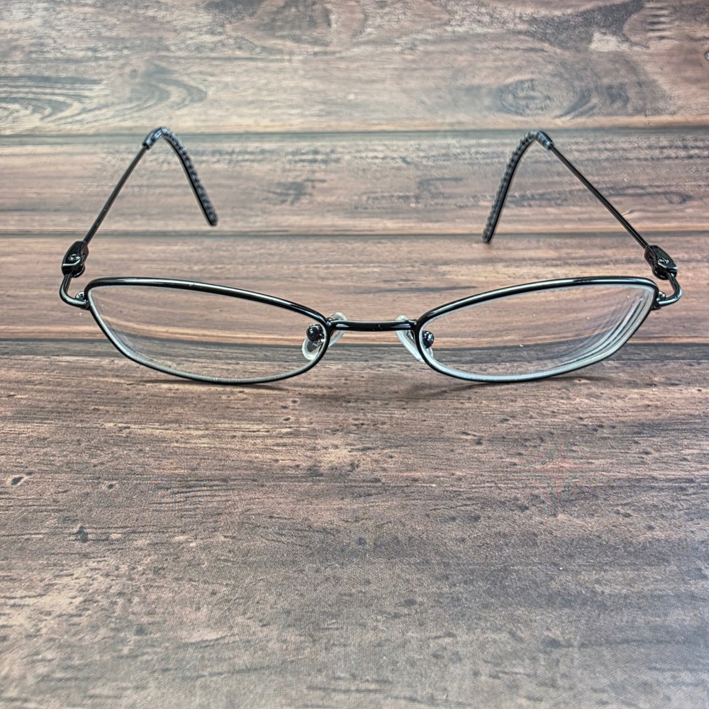 Coach Bridget 308 Black Metal Oval Eyeglasses Frames Signature Monogram Tips